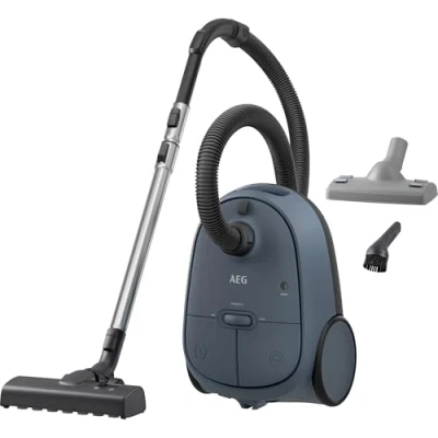 Imagen de AEG AB61C2DBS Aspiradora de Trineo con Bolsa, 850W Potencia, Radio Acción 12m, Filtro Lavable, Capacidad 3,5 L, Cepillos DustMagnet Silent y Parketto Pro, Modelo ÖKO, Azul