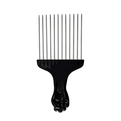 Imagen de CAM2 afro Peine Pick Fingerstyler Hair Metal Peluca, Herramienta de peinado para rizos naturales (negro)