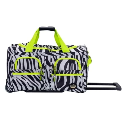 Imagen de Rockland Bolsa de Lona con Ruedas, diseño Lima Cebra, 22 Pulgadas, Melbourne Hardside Maleta Ruedas giratorias expandibles