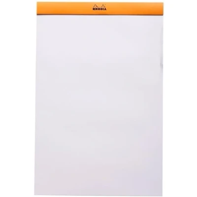 Imagen de RHODIA, 19000C, Bloc de notas grapado Nº 19, A4 (21 x 31,8 cm), 80 Hojas papel Clairefontaine Blanco Liso gr, Naranja