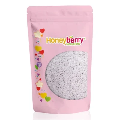 Imagen de HONEYBERRY INCLUSIONS Chispas de azúcar blanca 200 g, fideos comestibles primera calidad para hornear, decoraciones cupcakes y pasteles, helados, postres glaseados