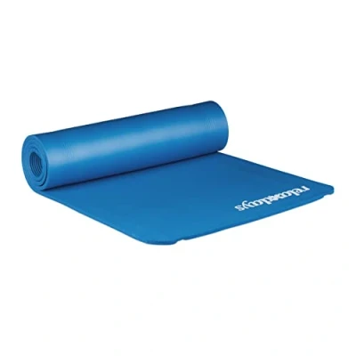 Imagen de Relaxdays Esterilla Yoga Plegable y Acolchada, Azul, Caucho, 60 x 180 cm
