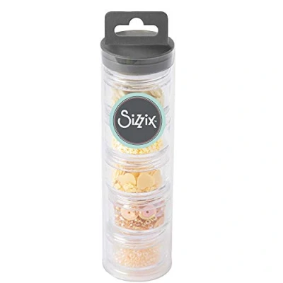 Imagen de Sizzix Sequins &amp; Beads, Limoncello, 5 Pack Lentejuelas y cuentas 664604, Pzas, Talla única,