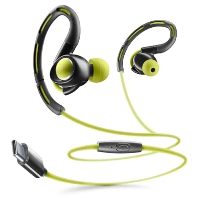 Imagen de Auriculares deportivos CellularLine SPORT, Supraaurales, Bluetooth ,Micrófono, Universal, Amarillo