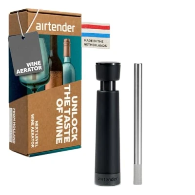 Imagen de Airtender Aireador de vino acero inoxidable decantador más sabor Libre BPA BPS Caja regalo