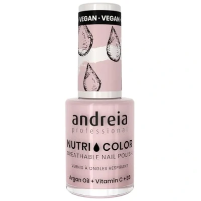 Imagen de Andreia Professional NutriColor Esmalte de Uñas Vegano con Nutrientes 100% Natural Laca Transpirable y Amigable Color NC21 Rosa lechoso 10,5ml
