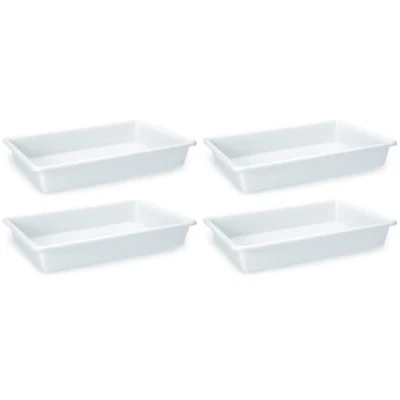 Imagen de AC Pack de 4 Bandejas Frigorificas Capaciadad 5,6 L Fabricado en Plástico Apto para Microondas y Congelador 9 x 36 27 cm Color Blanco