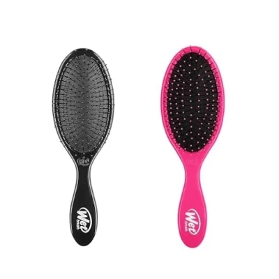 Imagen de Wetbrush Original Detangler With Ultra Sift Intelliflex Bristles to Gently Separate Knots Ease, Does Not Rip Hair, For All Hair Types, Pink &amp; Black BUNDLE
