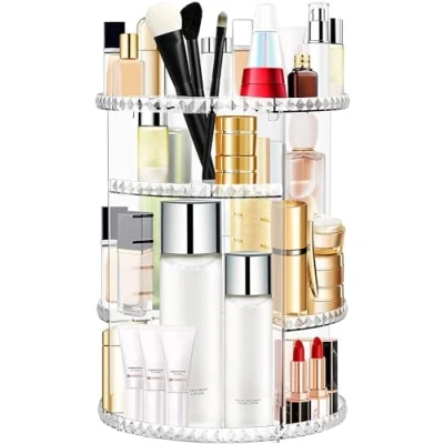 Imagen de Withosent Organizador de Maquillaje Giratorio 360 Grados, Rotación Ajustable, con Múltiples Funciones, Transparente