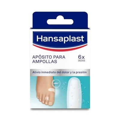 Imagen de Hansaplast apósito para ampollas pequeño, transparente un alivio instantáneo del dolor, apósitos adhesivos los dedos de pies, 1 x 6 unidades
