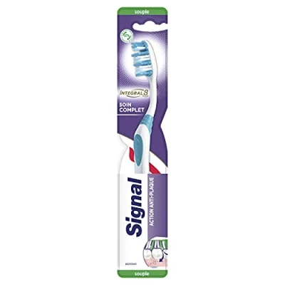 Imagen de Signal Integral 8 Soin Complet Cepillo de dientes, suave, para una higiene Bucodental perfecta, Reciclable (lote 12 unidades)