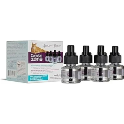 Imagen de Pack Eco de 4 recambios para difusor Comfort Zone (120 días) feromonas: Reduce el estrés, Marcado urinario, Las garadas y Otros comportamientos problemáticos.