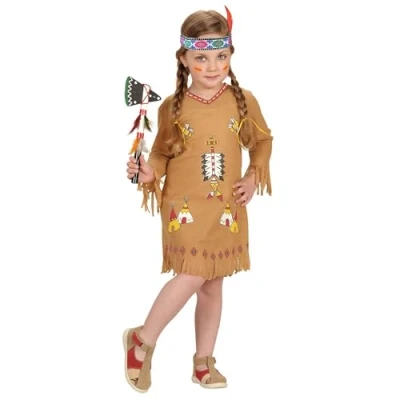 Imagen de WIDMANN MILANO PARTY FASHION Disfraz niño indio, vestido, diadema con plumas, carnaval, fiesta tematica