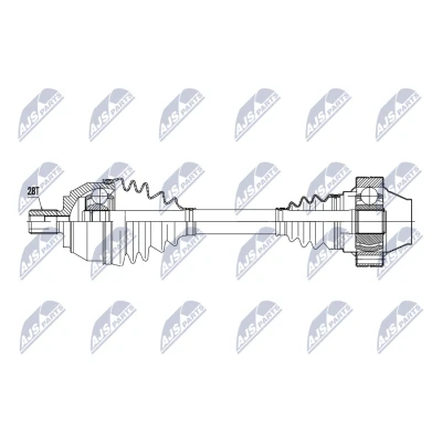 Imagen de NTY NPW VW 219 Árbol de transmisión Eje delantero, izquierda, derecha 466mm
