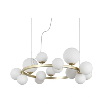 Imagen de Ideallux Ideal Lux Perlage colgante latón/blanco 14flg Ø 85 cm