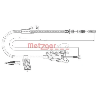 Imagen de METZGER 17.0124 Cable de Freno Mano Atrás izquierda 1650/1495 Discos COFLE NISSAN: Almera II Hatchback