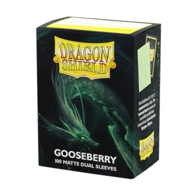 Imagen de Dragon Shield Fundas para tarjetas de tamaño estándar dobles mate, 100 unidades, suaves y resistentes, compatibles con Pokemon, Flesh &amp; Blood, One Piece Magic The Gathering, grosella espinosa