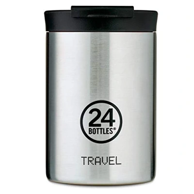 Imagen de 24Bottles Travel Tumbler Botella Agua Acero Inoxidable 350ml, Termica 6H Caliente 12H Frío para Viaje y Oficina, Vaso Termo Cafe Llevar 100% Hermético, Cantimplora Brushed Steel