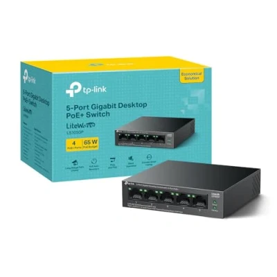 Imagen de LiteWave LS105GP switch No administrado Gigabit Ethernet (10/100/1000) Energía sobre (PoE) Negro