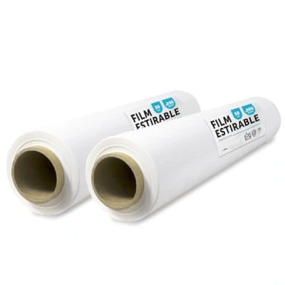 Imagen de Film Blanco para Embalar, Plástico Cubretodo, color Embalaje de Cajas Mudanzas, Proteger Muebles y Envíos, Medidas 50 cm x 200 m estirables · office (Blanco, 2 uds)