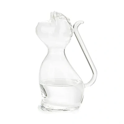 Imagen de Balvi Jarra para Agua Meow Color Transparente de Cristal en Forma Gato Capacidad 1L Borosili