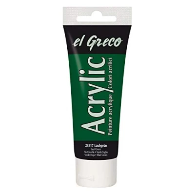Imagen de KREUL 28317 El Greco Acrílico, tubo de 75 ml en verde hoja, pintura acrílica brillante alta pigmentación calidad estudio, pintable como mantequilla, para empaste