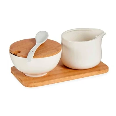Imagen de Set azucarero y lechera ceramica bambu colección VESSIA