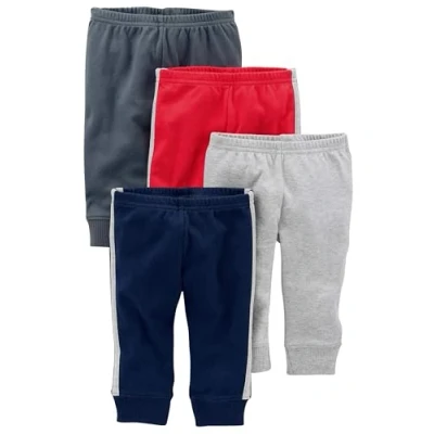 Imagen de Simple Joys by Carter&#039;s 4 Pack Neutral Pant Pantalones, Azul Oscuro/Gris Mezcla/Gris Oscuro/Rojo, 24 Meses (Pack de 4) Unisex Baby
