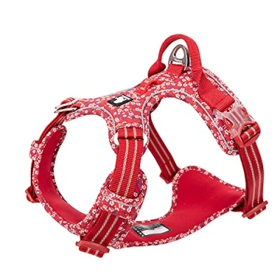 Imagen de WINHYEPET Truelove Arnés para Perros sin tirones, Tela de algodón Transpirable y Reflectante Suave, Ajustable Correr, Caminar, Adecuado Gatos pequeños, medianos Grandes, TLH5655