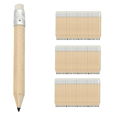 Imagen de Partituki 100 Mini Lápices con Gomas de Borrar. Medio Madera Punta Negra Afilada y Goma Borrar Incorporada