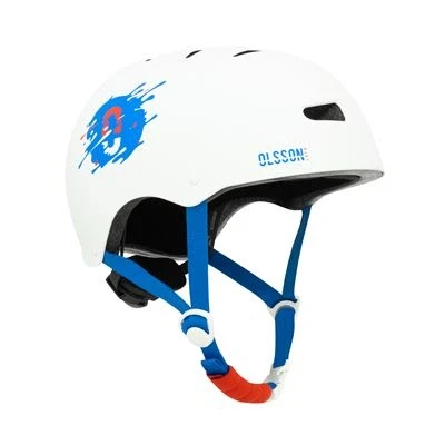 Imagen de OLSSON Casco Infantil Hero Talla S L (50 54cm) Ajustable Homologado Resistente a Impactos 360 Forro Interior Desmontable Ventilación Apto para patinetes Patines Bicicletas (Blanco, S/M)