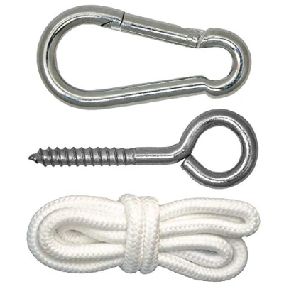 Imagen de AMANKA Conjunto de suspensión para sillón Colgante Kit Colgar sillas Colgantes Columpios Asientos suspendidos Robusto Metal Incl. Cuerda Mosquetón Cáncamo Peso máximo soportado ca 160 kg