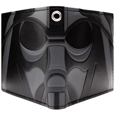 Imagen de Star Wars Casco de Darth Vader ¡Únete al Lado Oscuro! Billetera/Cartera Bi Fold Porta ID &amp; Tarjetero, Negro