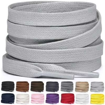 Imagen de Miscly Cordones Planos de Algodón Encerado Para Botas, Zapatillas y Zapatos, Disponibles en Varias Longitudes Colores (Gris Claro, 69 cm)