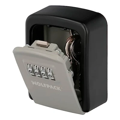 Imagen de WOLFPACK LINEA PROFESIONAL Caja De Seguridad Para Llaves Con Codigo, 4 Digitos. Llaves, Calle, Pared, Codigo