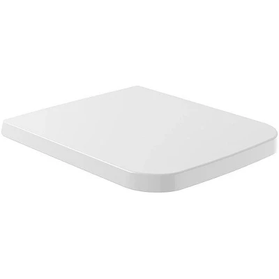 Imagen de asiento para inodoro Finion de Villeroy &amp; Boch, con tapa y cierre automático, aro extraíble fabricado Duroplast resistente, pieza recambio original, rectangular, color blanco, brillante