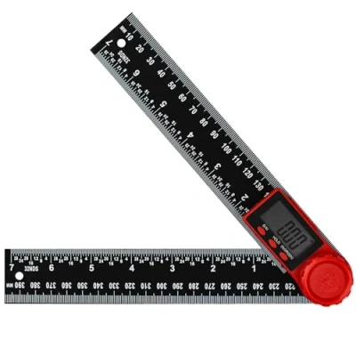 Imagen de 1ud Transportador de Angulos,Transportador Digital,Medidor Angulos 360 con Pantalla y Función Bloqueo,400 mm Regla,Falsa Escuadra,para Carpinteria,Ingeniería,DIY Negro