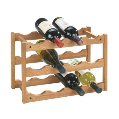 Imagen de Wenko Botellero Norway para 12 Botellas Marrón Nogal