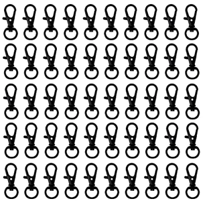 Imagen de Belle Vous Mini Cierre de Langosta Giratorio Metal Negro (Pack 50) Mosquetones Pequeños 33 mm Largo Ganchos Premium para Lanyard, Aros, Cremalleras, Manualidades, Llaveros, Joyas, Cadenas