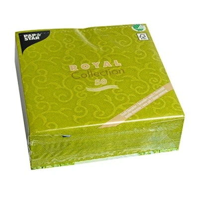 Imagen de Papstar, Royal Collection Juego de 50 servilletas (Pliegue 1/4, 40 cm x Color Verde Casali, 84883