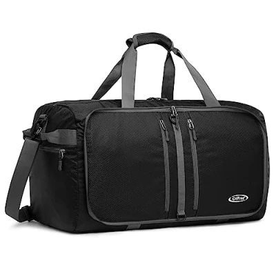 Imagen de G4Free Bolsa de Lona Plegable 40 L/65 L, Resistente al Agua, Mochila Viaje, Ligera, para Deportes Fin Semana, Hombres y Mujeres
