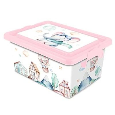 Imagen de Tradineur Caja de almacenamiento Diseño Volar Capacidad 3,7 Litros Fabricado en España Contenedor para almacenar juguetes, libros, ropa, mantas