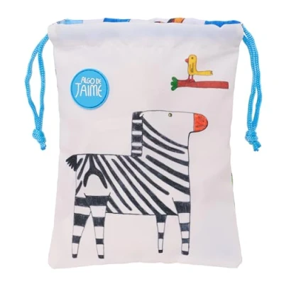 Imagen de ALGO DE JAIME Saquito Merienda Lunch Bag, Portatodo, Calidad y Máxima Resistencia, Porta Comida, Recreo, 20x25 cm, Color Blanco
