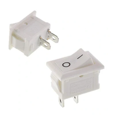 Imagen de Oiyagai 30 Piezas de Interruptor Balancín SPST KCD1 101 2 Pines, 6A 250V, Blanco