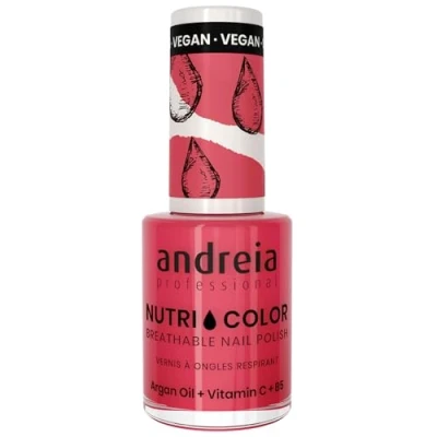 Imagen de Andreia Professional NutriColor Esmalte de Uñas Vegano con Nutrientes 100% Natural Laca Transpirable y Amigable Color NC14 Pink 10,5ml