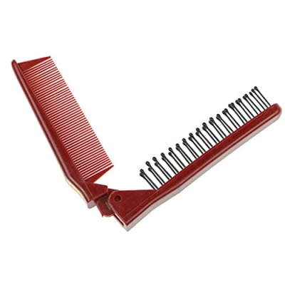 Imagen de Maxtonser Portable Travel Folding Hair Brush Compact Pocket Comb Double Headed,Folding