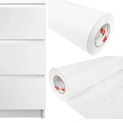 Imagen de DecoMeister Papel Decorativo Adhesivo para Muebles Blanco Mate Lámina Forrar Puerta Armario Vinilo Autoadhesivo Impermeable Exterior Mesa Encimera Pegatina Cocina En Rollo 100x700 cm