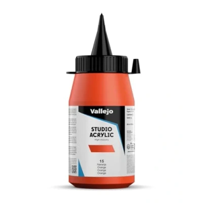 Imagen de Vallejo Colores acrílicos studio 500ml, color naranja de cadmio