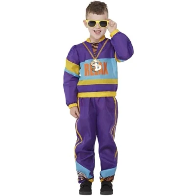 Imagen de Smiffys Disfraz de relax los 80, Morado, Top y pantalones