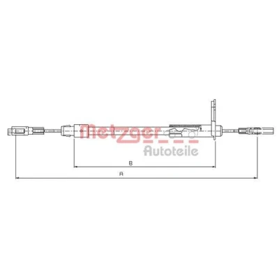 Imagen de METZGER 10.9441 Cable de Freno Mano Atrás izquierda 1060/830 Discos COFLE
